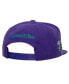 Men's White, Purple Charlotte Hornets Retro Sport Color Block Script Snapback Hat