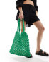 Accessorize knitted tote bag in green