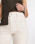 Noisy May Nat wide leg jeans with pocket detail in ecru