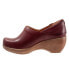 Softwalk Minna S2253-641 Womens Burgundy Wide Leather Clog Flats Shoes 9.5