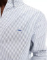 Levi's authentic tonal logo button down stripe oxford shirt in light blue/white