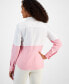 Women's Colorblock Button-Front Shirt