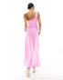 Forever New asymmetrical linen cut out maxi dress in pink