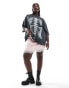 ASOS DESIGN Curve Halloween oversized t-shirt with xray skeleton print in washed charcoal