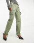 ASOS DESIGN clean cargo trouser with tab detail in olive