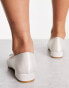 BEBO Alexia bridal embellished bow ballet flats in white satin