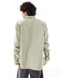 River Island long sleeve overshirt in khaki