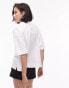 Topshop boxy polo top in white