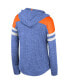 Women's Royal Distressed Florida Gators Speckled Color Block Long Sleeve Hooded T-shirt