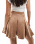 ASOS DESIGN faux suede flippy mini skirt in tan