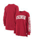 Women's Heathered Red Wisconsin Badgers Two-Hit Canyon Long Sleeve T-shirt