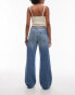 Mango washed front straight leg co-ord 144 jeans in light blue