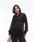 Topshop co-ord lace oversized shirt in black