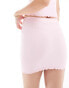 ASOS DESIGN seamless sculpting lettuce edge mini skirt co-ord in light pink