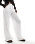 Bershka crinkle beach trousers in white