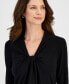 Women's Knot-Front 3/4-Sleeve Blouse