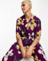 Weekday Relaxed co-ord resort short sleeve shirt in large flower print