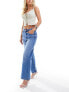 River Island Petite 90s straight jean in midwash blue