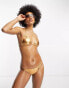 Stradivarius bikini bottom in metallic gold