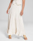 Women's Solid Pull-On Tiered A-Line Maxi Skirt, Created for Macy's