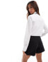 Threadbare cropped poplin shirt with tie in white