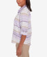 Charm School Women's Horizontal Stripe Button Down Top