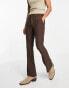 ASOS DESIGN skinny flare suit trousers in brown