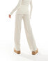 Vero Moda Petite rib jersey dad trouser co-ord in stone