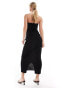 SNDYS bandeau cut out detail midaxi dress in black