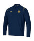 Men's Navy Notre Dame Fighting Irish 2021 Sideline Motivate Quarter-Zip Jacket