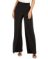 Crepe Draped-Front Wide-Leg Pants