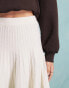 Miss Selfridge pleated flippy knit mini skirt in cream