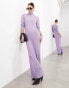 ASOS EDITION knitted metallic long sleeve maxi dress in lilac