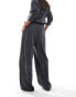 ONLY elasticated band wide leg trousers co-ord in dark grey melange