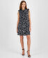 Women's Printed Tie-Neck A-Line Dress