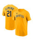 Men's Roberto Clemente Gold Pittsburgh Pirates Fuse Name Number T-Shirt