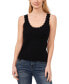 Women's Solid Scalloped Neck Knit Sweater Tank Top