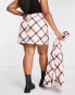 The Frolic Plus check print split detail mini skirt co-ord in pale pink