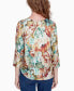 Petite Classics Earth Floral Crew Neck Top