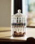 Borosilicate glass double-height jar with lid