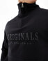 Jack & Jones half zip sweat with 3d print logo in black