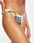 COLLUSION alien print high leg bikini bottom in multi - MULTI