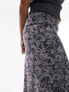 Topshop mesh lace print jersey maxi skirt in mono