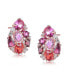 Sterling Silver 18K Rose Gold Plated Red Color Variant Cubic Zirconia Accent Drop Earrings