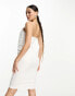 Vesper spaghetti strap tie front midi dress in white