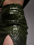 Topshop co-ord sequin mini skirt in green