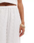 Esmee Exclusive textured beach trouser co-ord in white