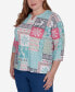 Plus Size Classic Reindeer Patchwork Top