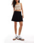 JDY high waist plisse mini skirt in black