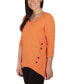 Women's Plus Size Button Detail Ribbed Tunic